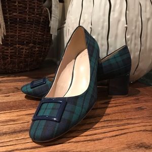 LIKE NEW CROWN & IVY TARTAN BLOCK HEELS SIZE 10